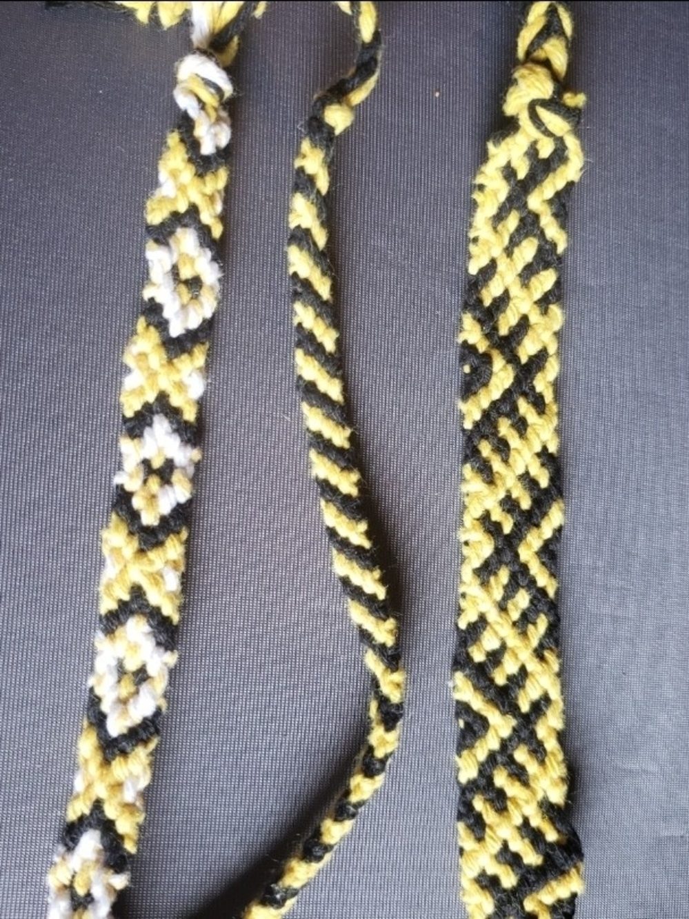 Handmade Yellow & Black Woven Friendship Bracelet Set Of 3